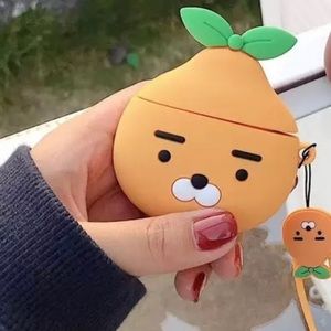 Apple Airpods Pro case cover Orange Bear